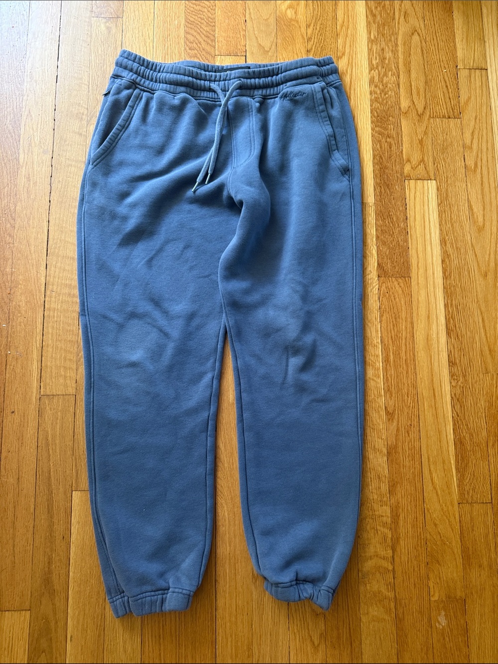 Hollister Men's Slate Blue Fleece Joggers - M